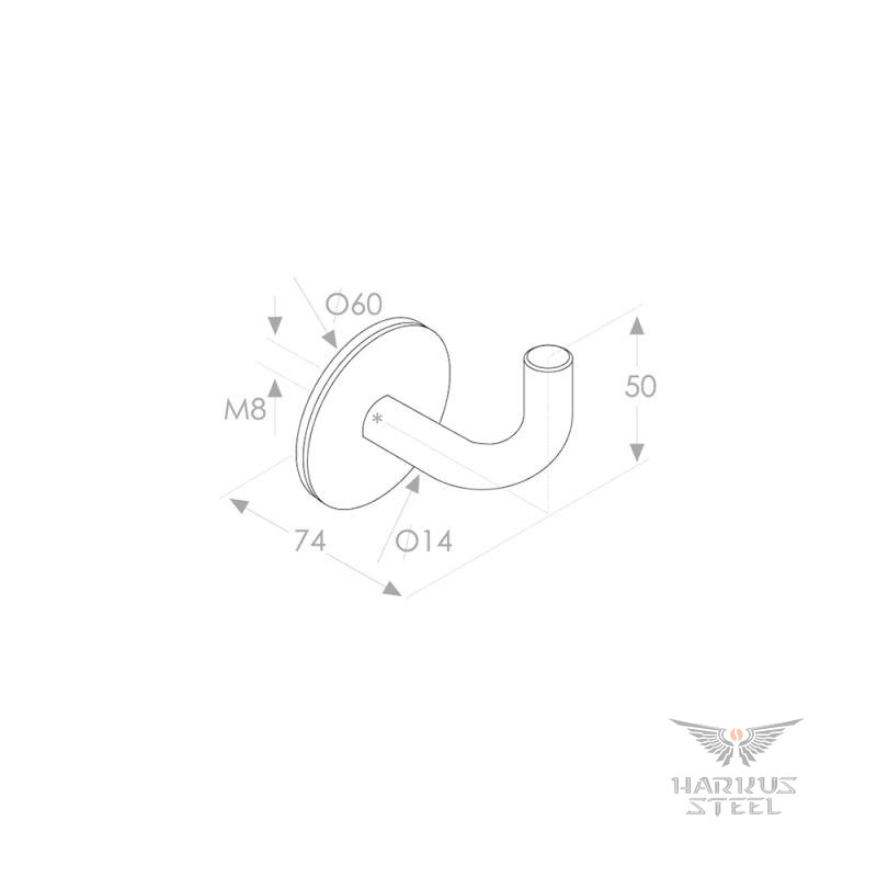 wall brackets plates with rod flat mirror 316